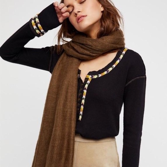Free People Tops - Free People Rainbow Henley Thermal Top